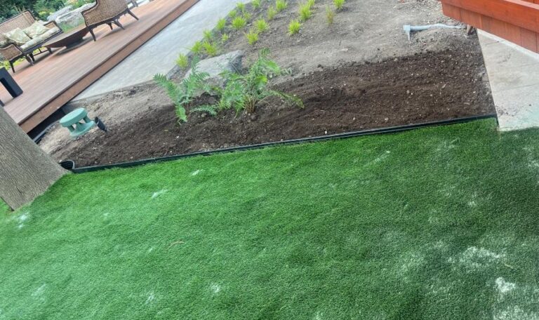 Artificial grass planting and design