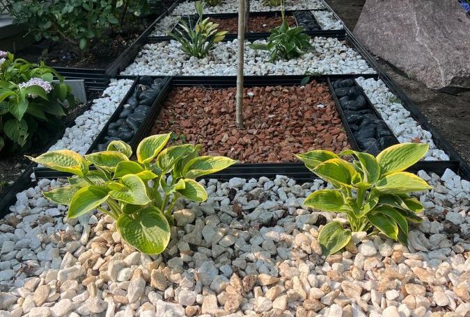 Garden design with tree